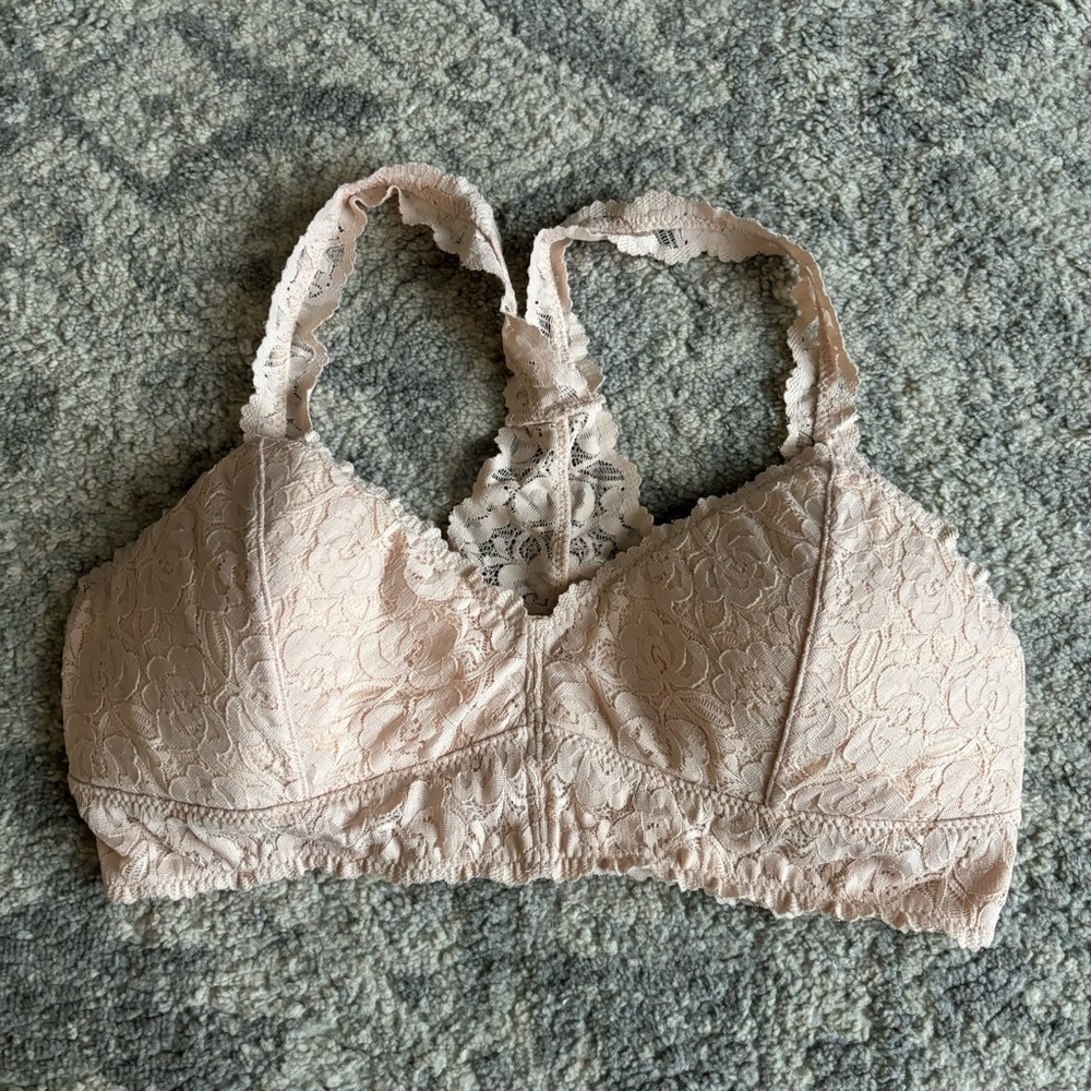 Nude Lace Racerback Bralette- XL